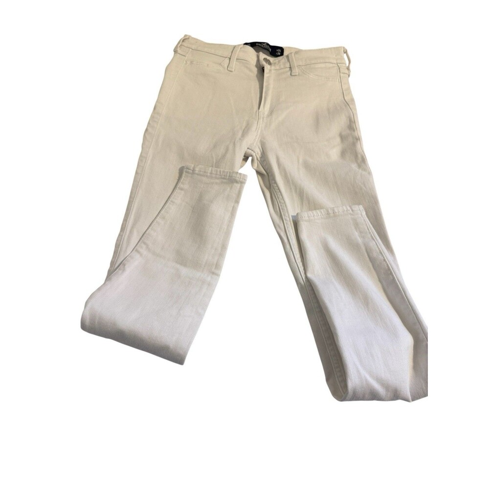 Hollister High Rise Jean Legging Womens Size 24X26 Advance Stretch White EUC